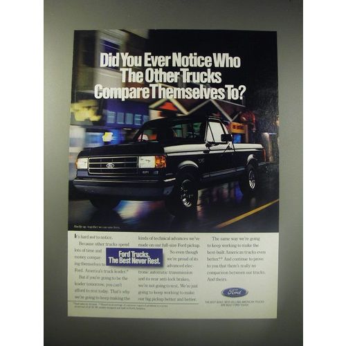1990 Ford Pickup Trucks Ad - Did you ever notice who the other trucks compare