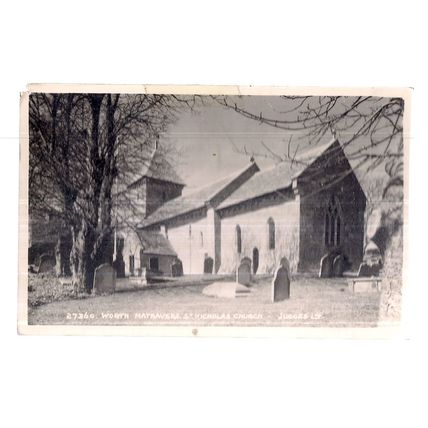 WORTH MATRAVERS CHURCH, nr. SWANAGE, DORSET used vintage postcard RP 1968 pm =