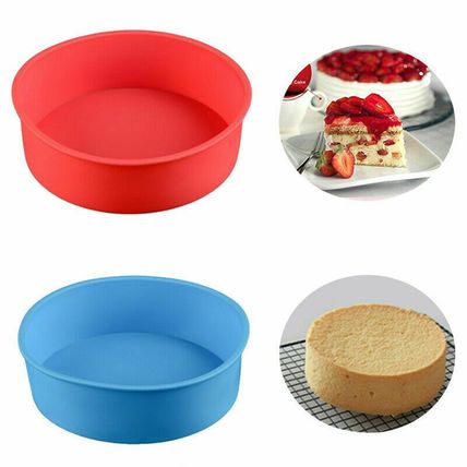 Quality 8 inch Silicone Round Cake Pan Tins Non-stick Baking Mould Bakeware Tray
