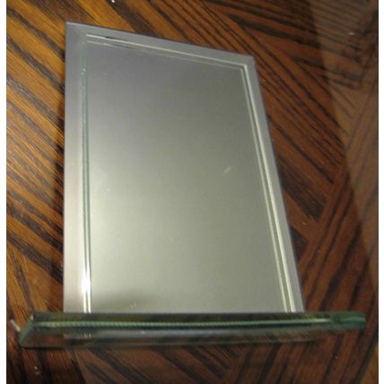 PRETTY MADISON SITCO VANITY DRESSER TABLE MIRROR ON GLASS STAND 6 1/2"H X 5 3/4W