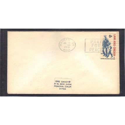Cover 1343 6c Law and Order (No Cachet-Label/A) CV41570