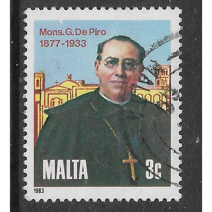 MALTA 1983 3c ANNIV MONSIGNOR GIUSEPPE DE PIRO SG 718 FINE USED
