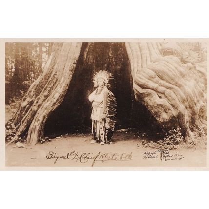Signed by Chief White Red Indian Old Rare Real Photo Postcard