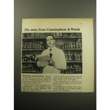 1957 Cunningham & Walsh Ad - Drawing conclusions