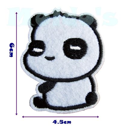 Panda Cute Iron Patch Sew Applique Badge Embroidered Bear Animal Black White 58