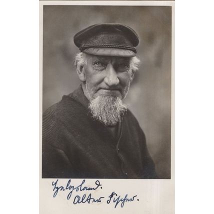 Alfred Zerner Helgoland Germany Old Fisherman Signed Postcard