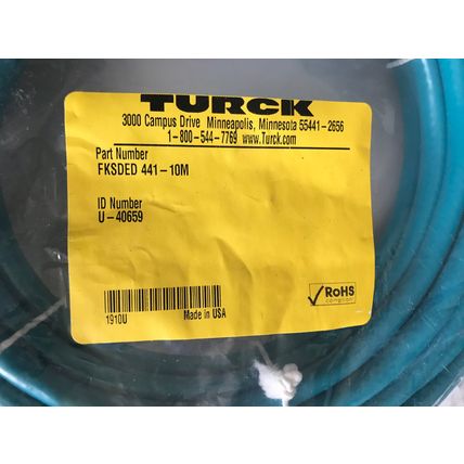 NEW TURCK FKSDED441-10M U-40659 NETWORK RECEPTACLE CABLE,ER