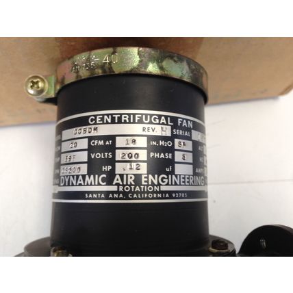 NEW DYNAMIC AIR M16143ALC AIRCRAFT CENTRIFUGAL FAN G050M,20 CFM,200 VAC,C050M,DL