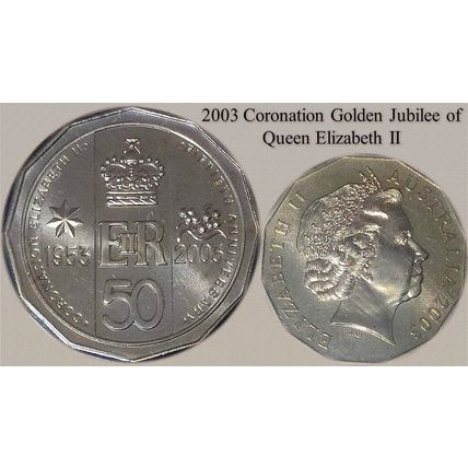 Australia 2003 Coronation Golden Jubilee of QEII Gold Coloured Carded - UNC