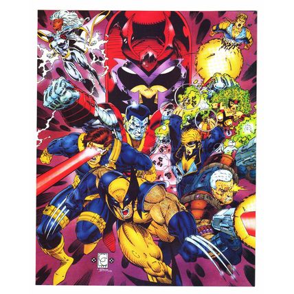 Comic Poster: (2 Sided) X-Men Superheroes & Logo - Marvel 1993 - 10 1/4 x 12 3/4