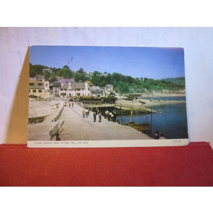 OZONE TERRACE, LYME REGIS, DORSET used vintage postcard by Jarrold 1957 pm =
