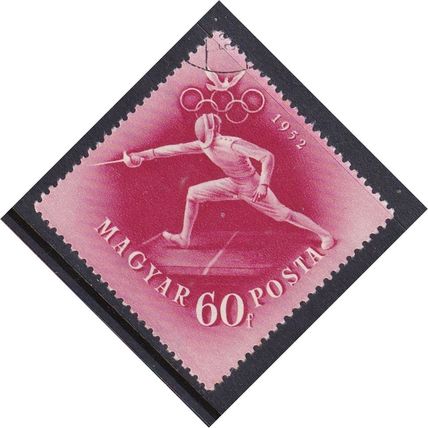 HUNGARY 1952 OLYMPIC GAMES 60f FENCING USED SG1241