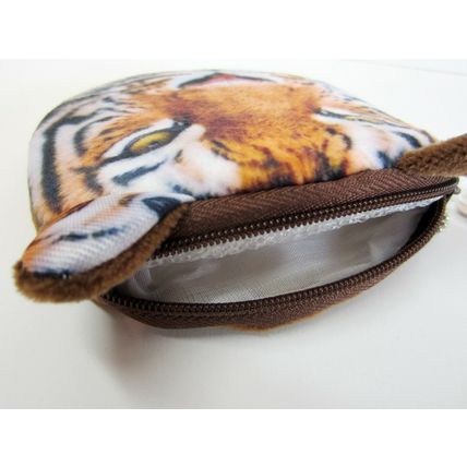 Ladies Girls Novelty Tiger Plush Coin Purse Cosmetics Pouch