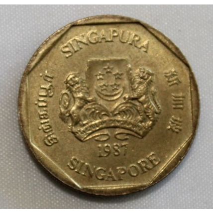 1987 Singapore $1 Coin ( Floral Series)