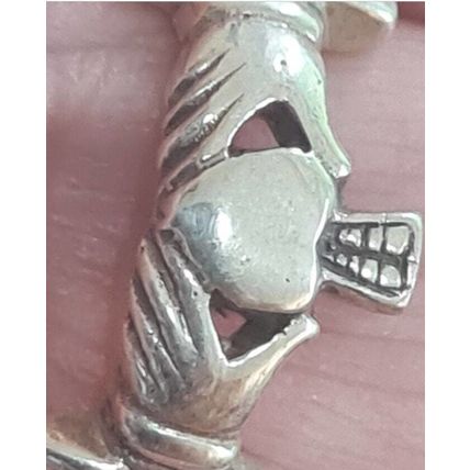 Vintage 1970-s Celtic Claddagh Sterling Silver 925 Ring UK P, US 8 - Beautiful!