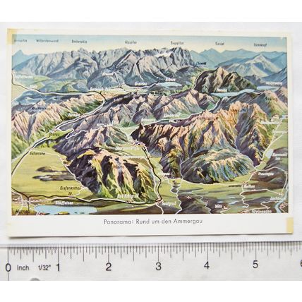 1962 postcard Ammergau Panorama