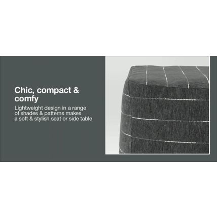 18"x18" Outdoor Patio Pouf Charcoal Dash - Threshold
