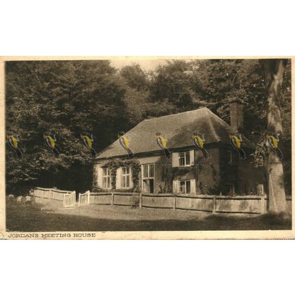 Jordan's Meeting House, Bucks, Blood Donors Postmark Postcard, 1948