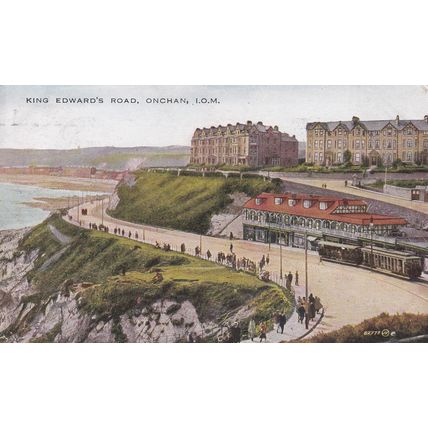 B971 ONCHAN - KING EDWARDS ROAD . COLOURED PRINTED POSTCARD