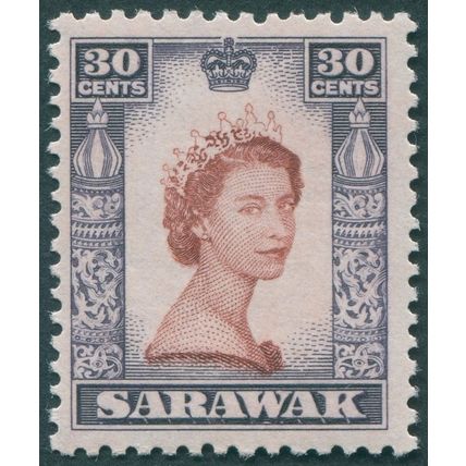 Sarawak 1955 30c red-brown & deep lilac SG198 unused