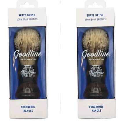 Goodline Shave Brush 100% Boar Bristles & Ergonomic Handle 2 PACK