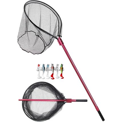 Heavy Duty Extra Large Aluminum Telescoping Landing Net - Saltwater Fishing Net