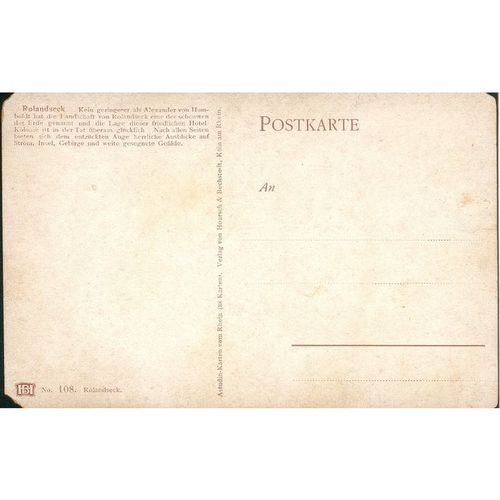 Vintage German Postcard - Rolandseck