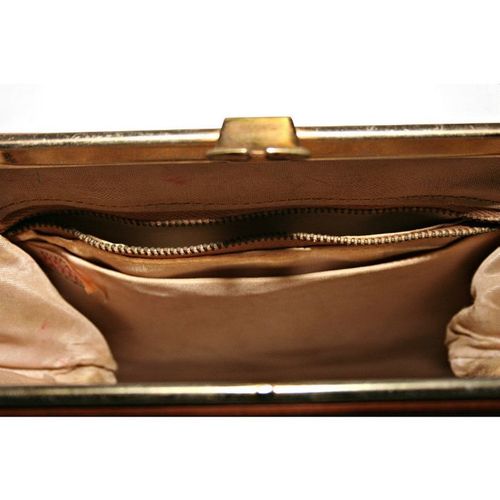 Vintage Golden Tan Real Leather Handbag