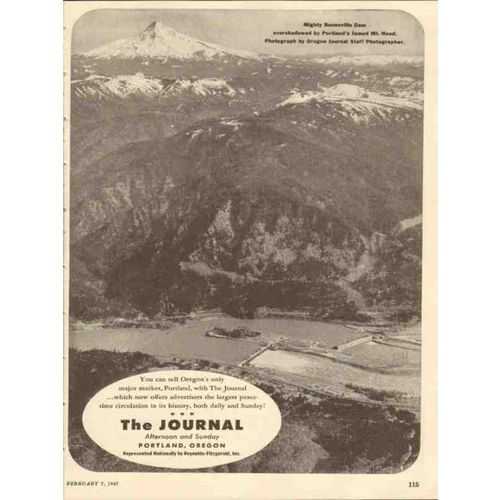 the journal 1947 portland bonneville dam mt hood newspaper vintage ad