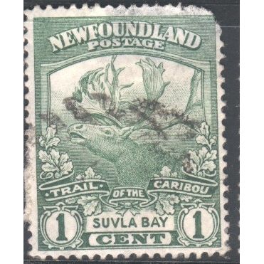 Newfoundland 1919 - SG130 - 1c green - Caribou (Suvla Bay) - used