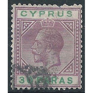 Cyprus 1921 SG87 30pa Violet & Green Fine Used.. .