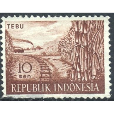 Indonesia 1960 - SG831 - 10s brown - "Tebu" Sugar Cane - unused hinged
