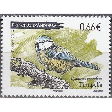 Andorre Français 2014 Yvert 751 Neuf ** Cote (2017) 2.10 € Mésange bleue