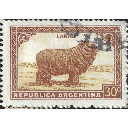 ARGENTINA, MAMMAL, Merino Sheep, Ovis ammon aries, orange-brown 1936, 30c, #3