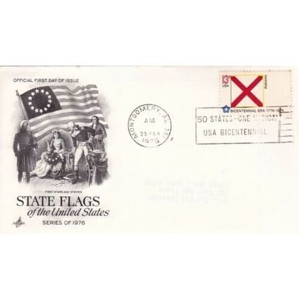 Alabama United States 1976 State Flags FDC Montgomery cancel Unaddressed VGC