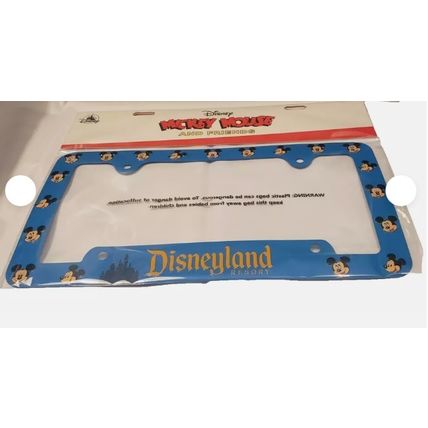 DISNEY PARKS DISNEYLAND RESORT CLASSIC STYLE BLUE LICENSE PLATE FRAME HOLDER~NEW