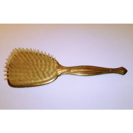 Antique Gold Hairbrush With Sparkling Leaf Design
