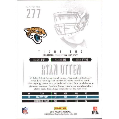 2013 Panini Prestige Football Ryan Otten ROOKIE