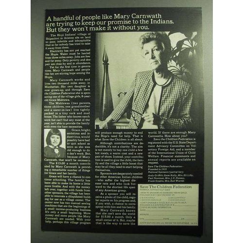 1968 Save the Children Federation Ad - Mary Carnwath