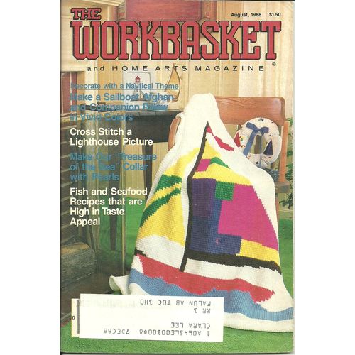 The Workbasket and Home Arts Magazine August 1988 Nautical Crafts Recipes Tat