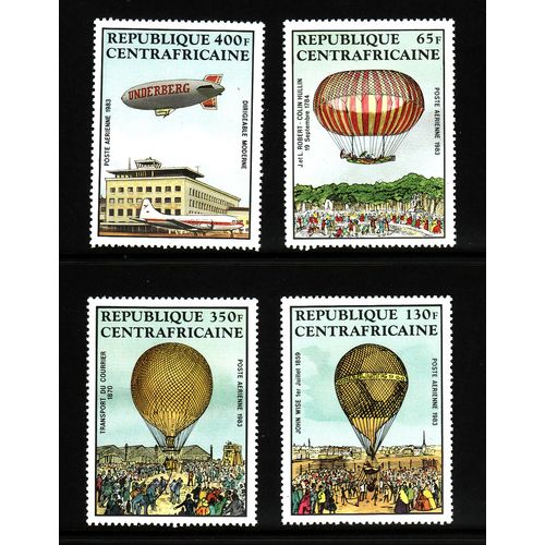 CENTRAL AFRICAN REP 1983 MANNED FLIGHT SG930 / 933 SET 4 VALS U/M MINT #2