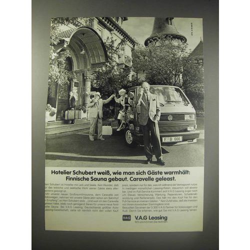 1990 Volkswagen V.A.G. Leasing Ad (in German) - Hotelier Schubert weiB