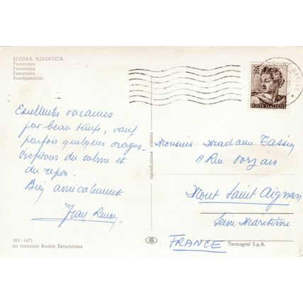 Riviera Adratica Italy Real Photo Postcard posted VGC