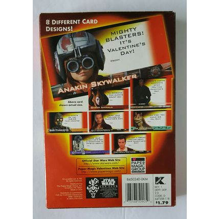 Vintage 1990's Star Wars Episode 1 - Fold & Seal 32 Valentine Day Cards New