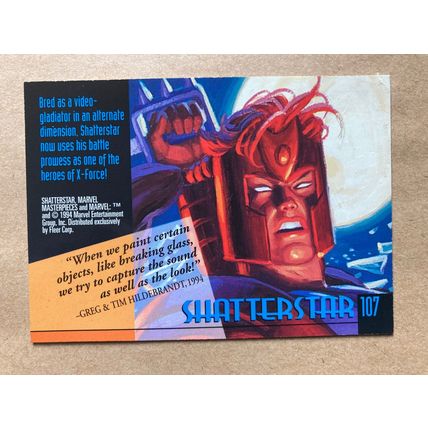 Marvel Masterpieces 1994 Base trading Card # 107 Shatterstar (B) Fleer
