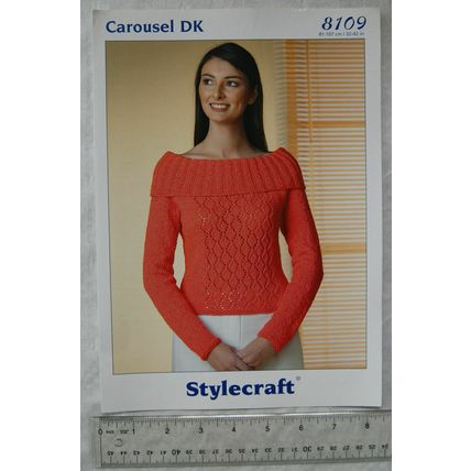 Vintage: Stylecraft 8109 sweater, Carousel DK, 32-42 inch, 81-107 cm