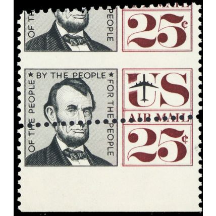 C59, Diagonal Misperf Freaky Error Mint NH 25¢ Lincoln * Stuart Katz