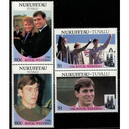 ZAYIX Royal Wedding Andrew & Fergie MNH Tuvalu Nukufetau 63-64 Pairs 030822SM21M