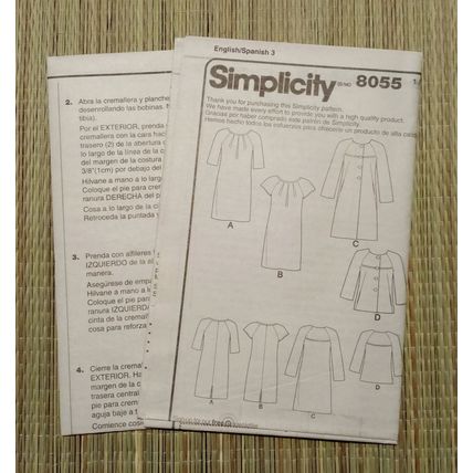 Pattern Dress and Jacket Sizes US 8 to 16 E8055 Simplicity