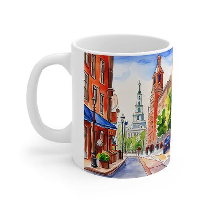 At the Cafe Philadelphia Liberty Bell #46 Mug Ceramic Coffee Mug 11oz